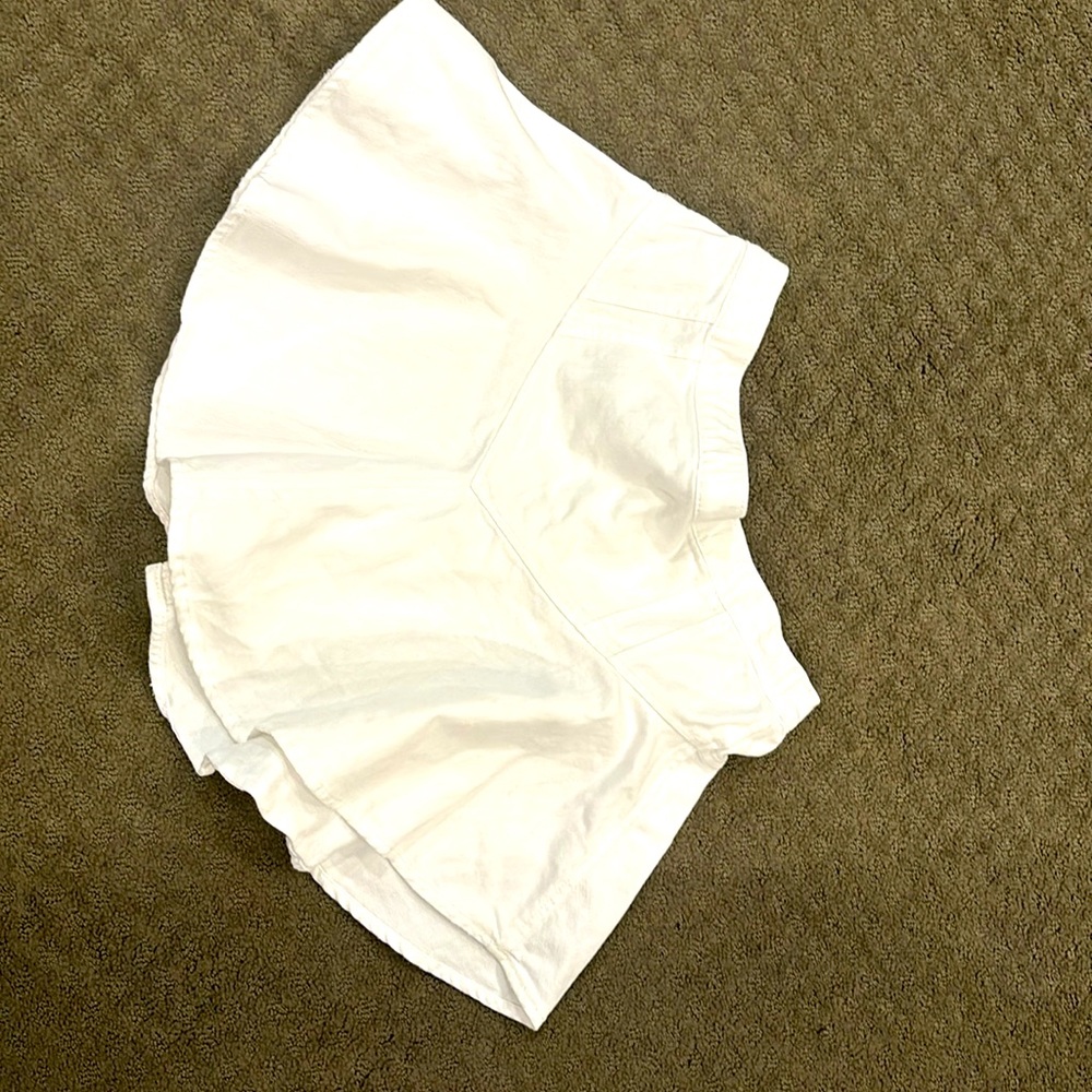 Ladies mini white denim skirt